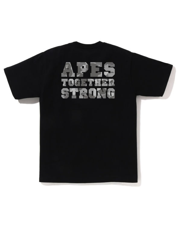 Pánské Tričko Bape Honeycomb Camo College ATS Černé | 23608LGAX