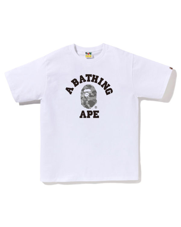 Pánské Tričko Bape Honeycomb Camo College Bílé | 46192JLIE