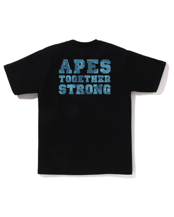 Pánské Tričko Bape Honeycomb Camo College ATS Černé | 85371ERBC