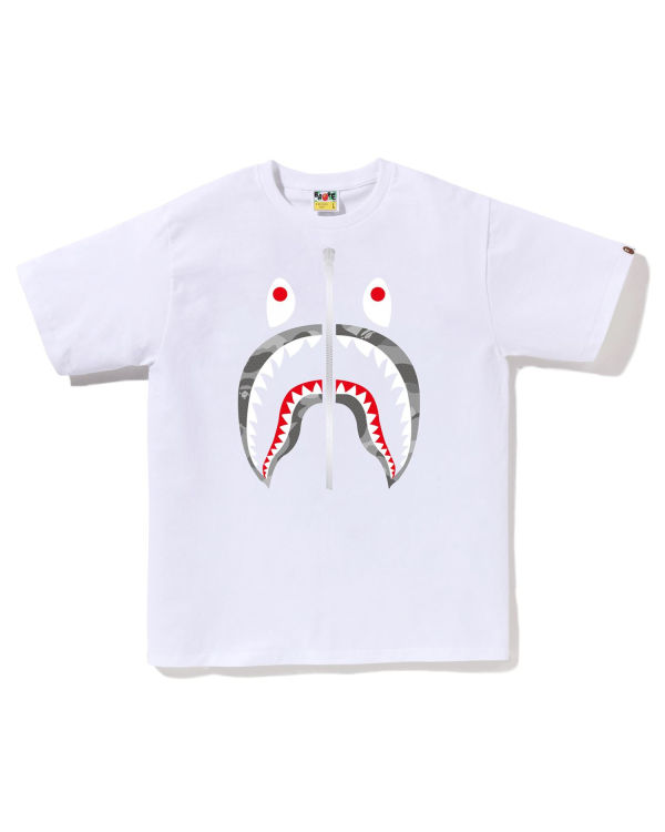 Pánské Tričko Bape Honeycomb Camo Shark Bílé | 48612HQXW