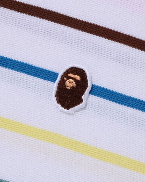 Pánské Tričko Bape Hoop Relaxed Fit L/S Bílé | 53249UBIV