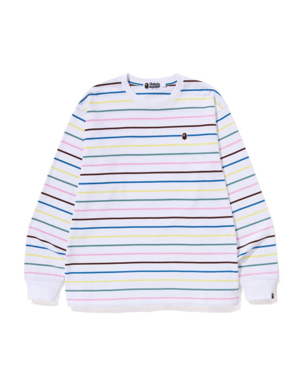 Pánské Tričko Bape Hoop Relaxed Fit L/S Bílé | 53249UBIV