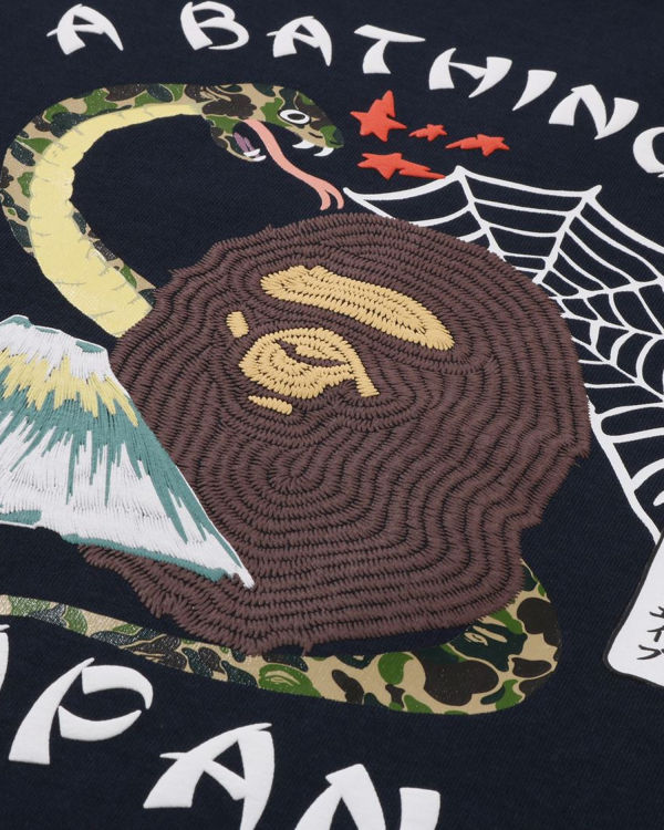 Pánské Tričko Bape Japanese Culture Tmavě Blankyt Blankyt | 51897WYNR