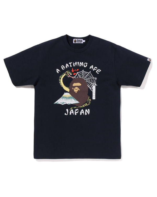 Pánské Tričko Bape Japanese Culture Tmavě Blankyt Blankyt | 51897WYNR