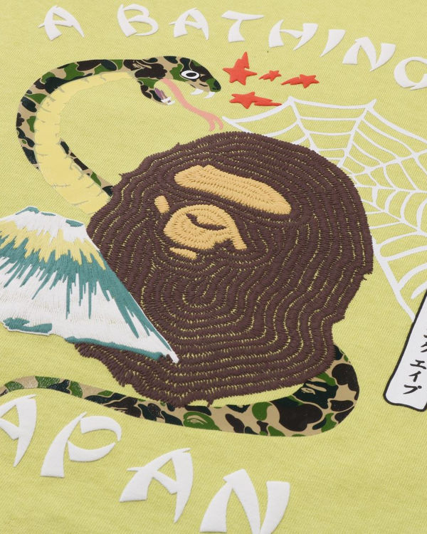 Pánské Tričko Bape Japanese Culture Žluté | 92631KAEH