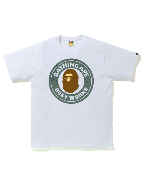 Pánské Tričko Bape Line 1st Camo Busy Works Bílé | 14693ZMRH