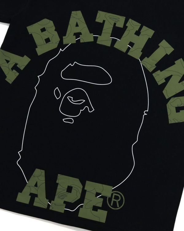 Pánské Tričko Bape Line 1st Camo Face Černé | 01795QEXU