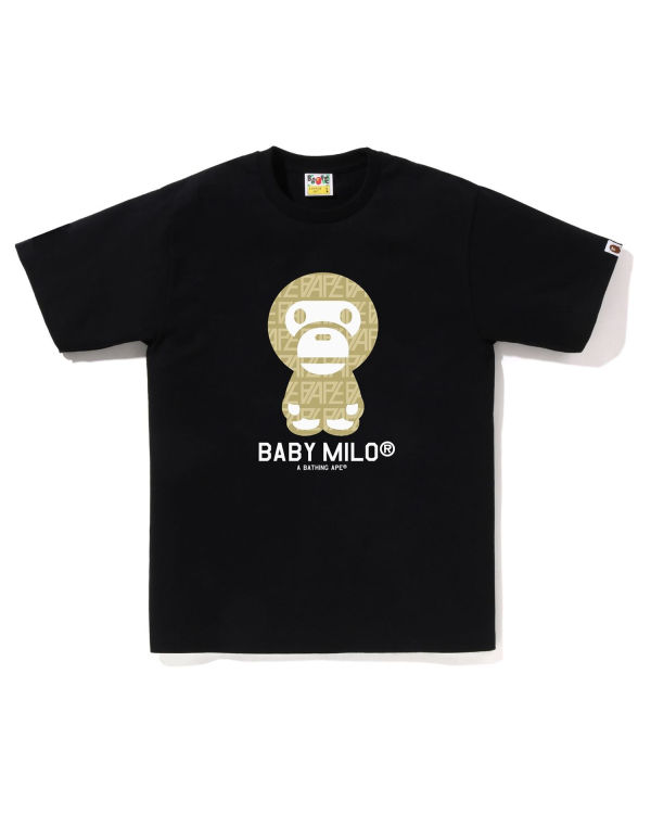 Pánské Tričko Bape Logo Monogram Milo Černé | 57430MRSL
