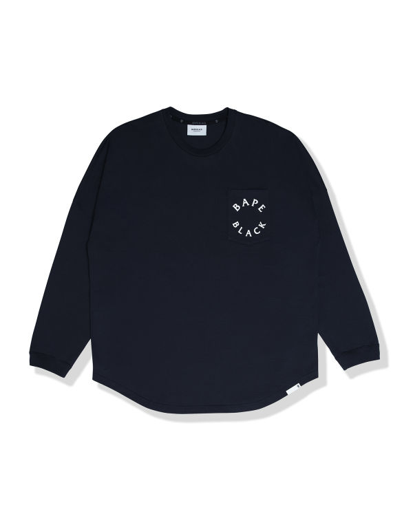 Pánské Tričko Bape Logo print long sleeve Tmavě Blankyt Blankyt | 90758BUAJ