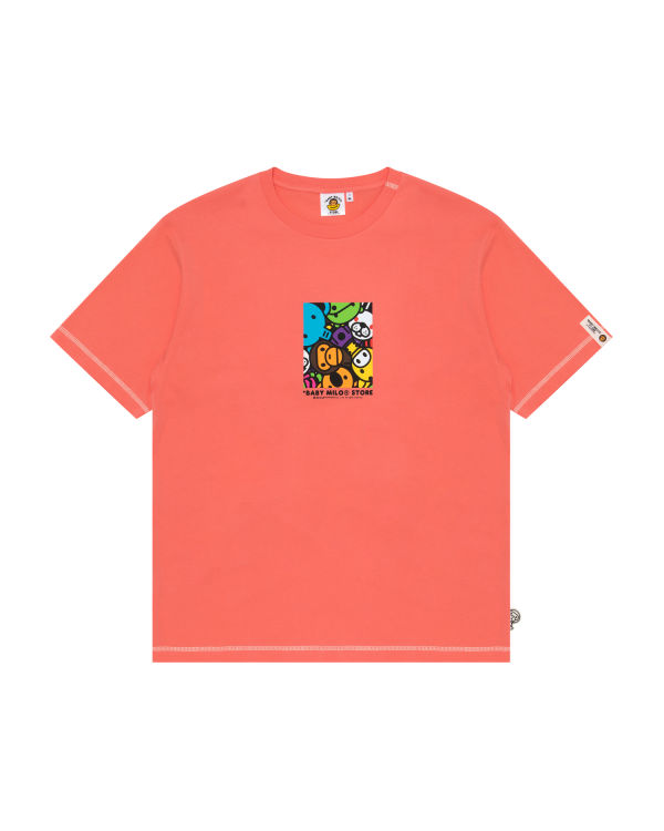 Pánské Tričko Bape Milo box logo print Růžové | 24370AERN