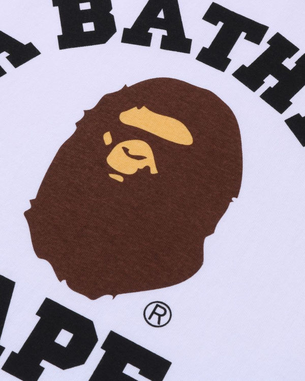 Pánské Tričko Bape Pigment College Bílé | 96234RDLG