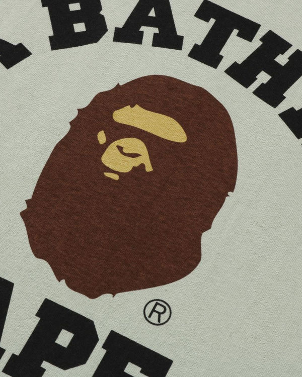 Pánské Tričko Bape Pigment College Světle Zelene | 92385OLKQ