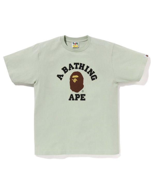Pánské Tričko Bape Pigment College Světle Zelene | 92385OLKQ