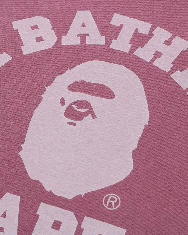 Pánské Tričko Bape Pigment Dyed College Relaxed Fit Fialové | 58173EUJX