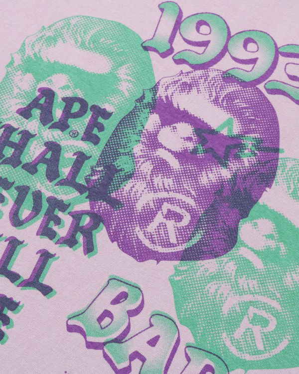 Pánské Tričko Bape Pigment Three Ape Head Fialové | 05324DSIO