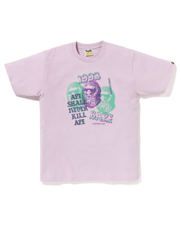 Pánské Tričko Bape Pigment Three Ape Head Fialové | 05324DSIO