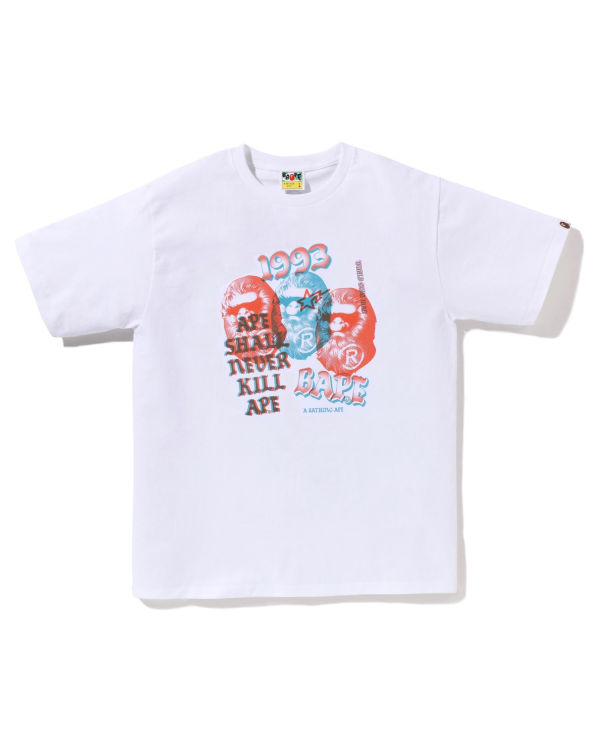 Pánské Tričko Bape Pigment Three Ape Head Bílé | 91703BGCK