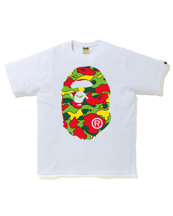 Pánské Tričko Bape STA Camo Big Ape Head Bílé | 39746ZEST
