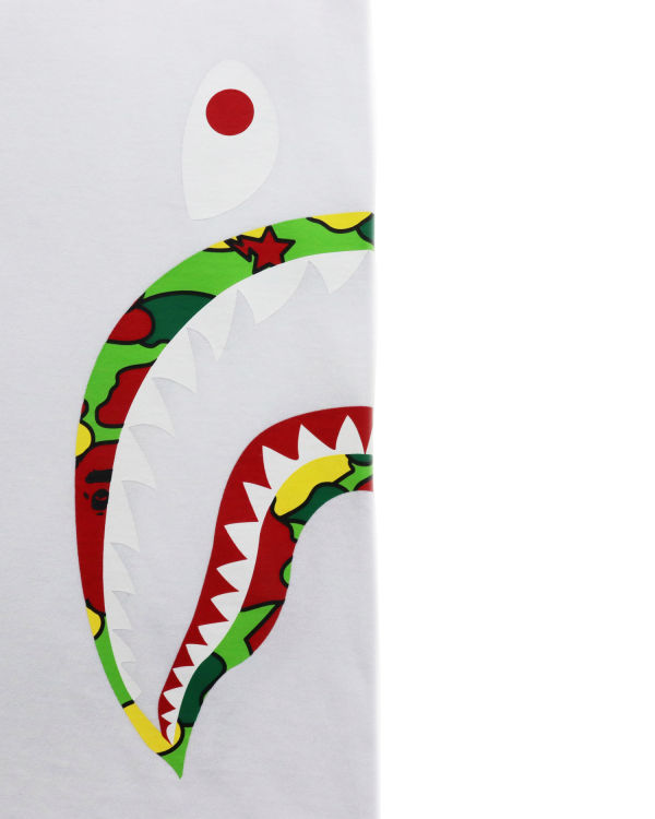 Pánské Tričko Bape STA Camo Side Shark Bílé | 75813QXSL
