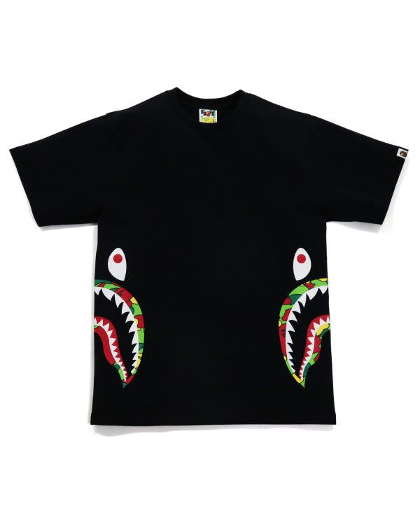 Pánské Tričko Bape STA Camo Side Shark Černé | 75432LNBJ