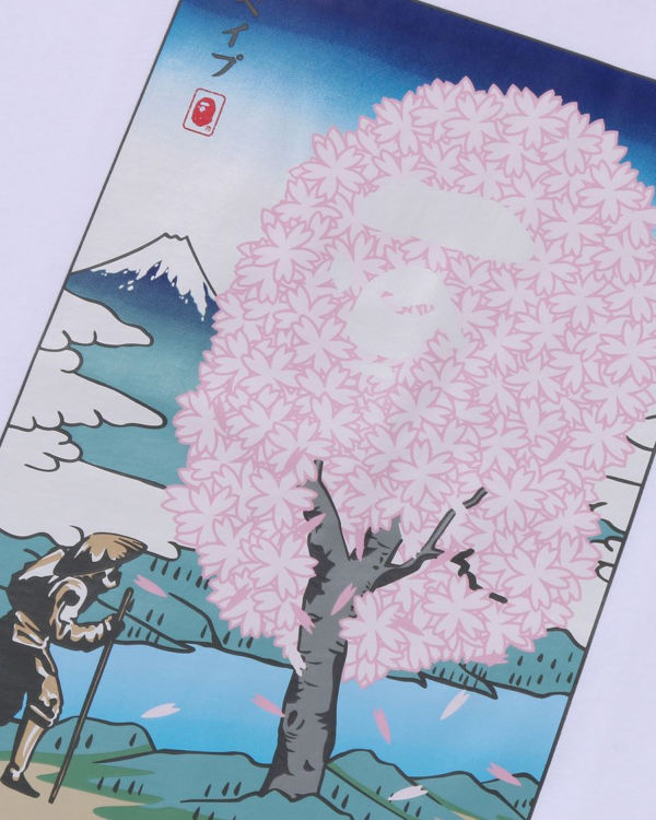 Pánské Tričko Bape Sakura Bílé | 52607USYR