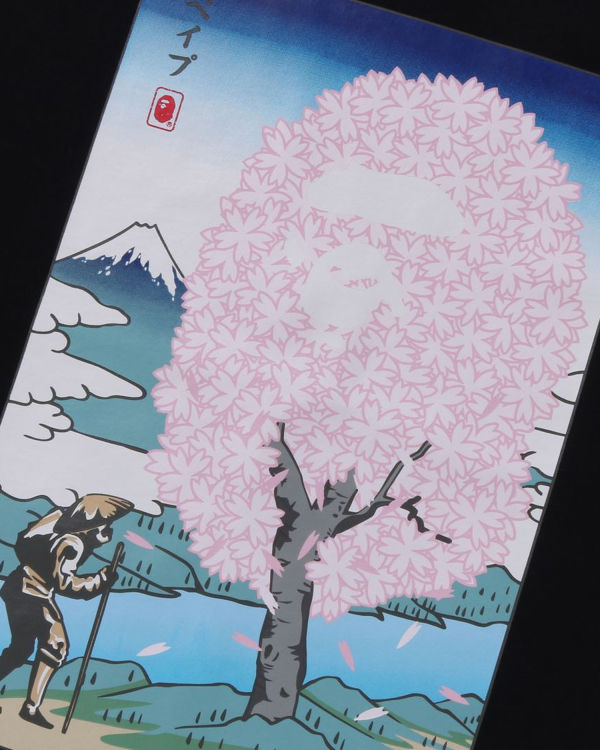 Pánské Tričko Bape Sakura Černé | 71428LHGS