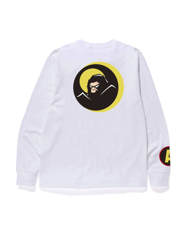 Pánské Tričko Bape Shadow L/S Bílé | 03541XKWR