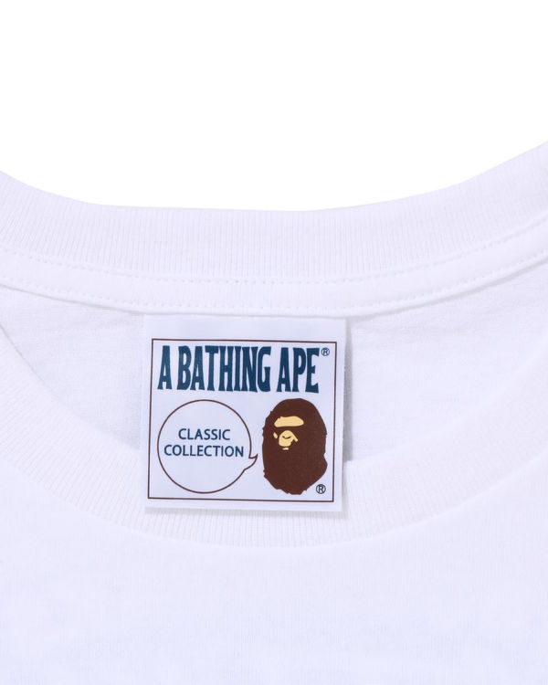 Pánské Tričko Bape Shadow L/S Bílé | 03541XKWR