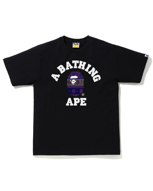 Pánské Tričko Bape Snow Pattern College Černé | 93157ROJU