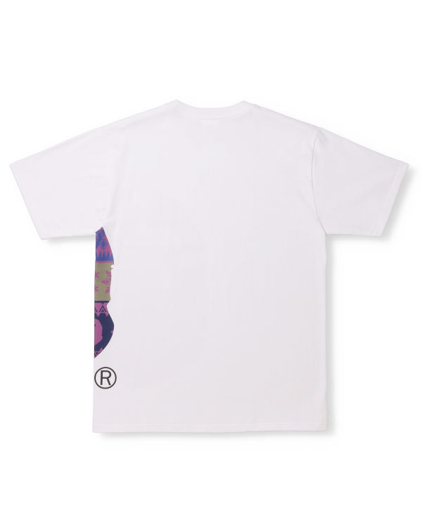 Pánské Tričko Bape Snow Pattern Side Big Ape Head Bílé | 26980TWMS