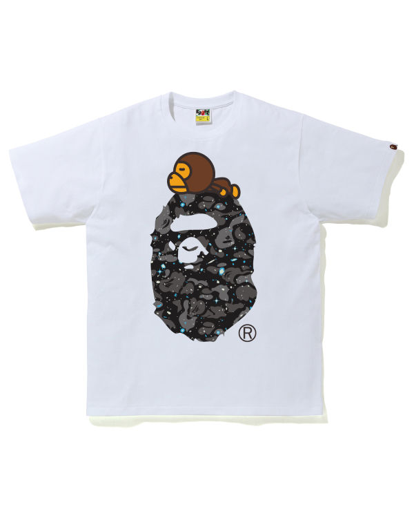 Pánské Tričko Bape Space Camo Milo On Big Ape Bílé | 05794MLVC