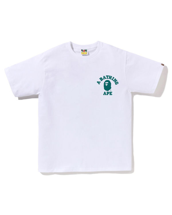 Pánské Tričko Bape Speed Racer College ATS Bílé | 38615PVFT