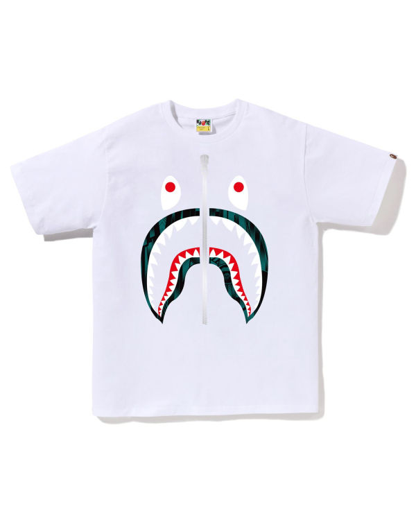 Pánské Tričko Bape Speed Racer Shark Bílé | 72638LVBR