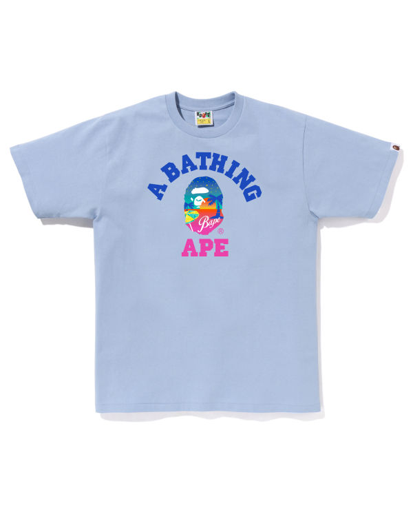 Pánské Tričko Bape Sunset Beach Světle Blankyt | 74601KWUF