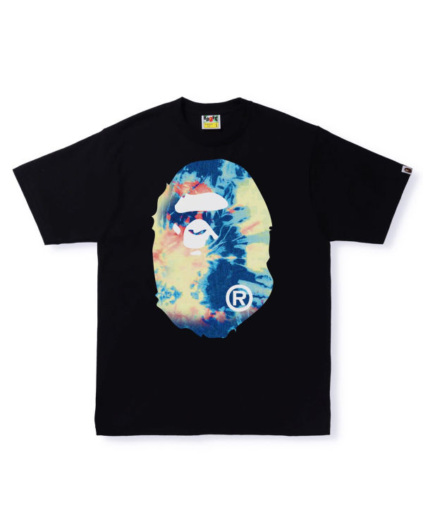 Pánské Tričko Bape Tie Dye Big Ape Head Černé | 20853OIRN