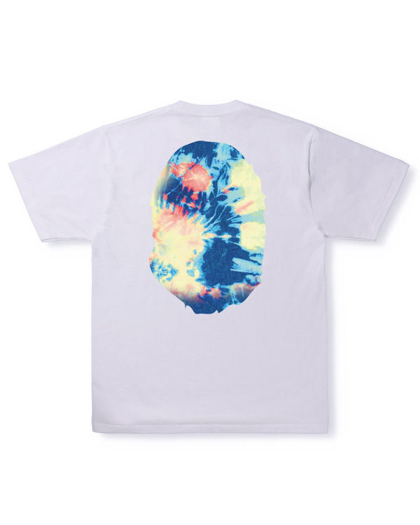 Pánské Tričko Bape Tie Dye Big Ape Head Bílé | 73819BXIO