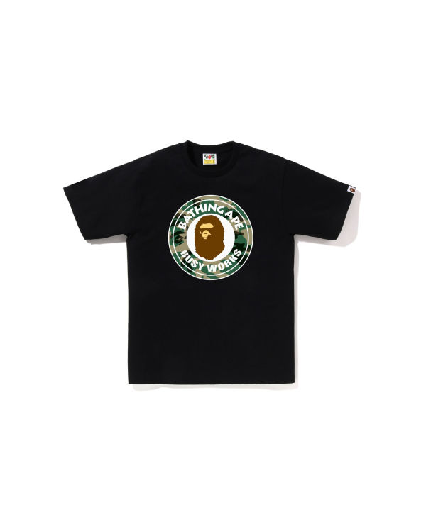 Pánské Tričko Bape Woodland and Camo College Černé | 52306TVKC
