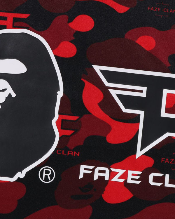 Pánské Tričko Bape X Faze Clan Hockey L/S Světle Červené | 31285DUMH