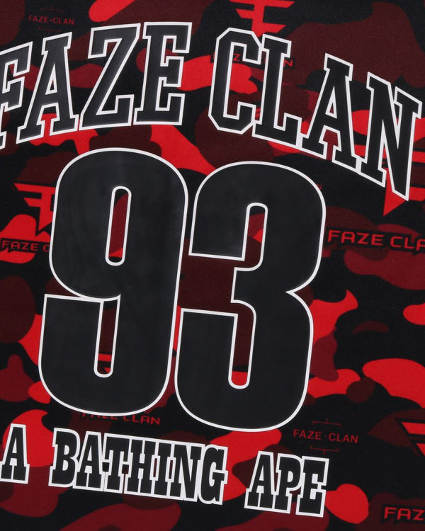 Pánské Tričko Bape X Faze Clan Hockey L/S Světle Červené | 31285DUMH
