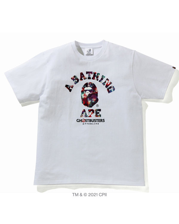 Pánské Tričko Bape X Ghostbusters Camo College Bílé | 41569QGKE