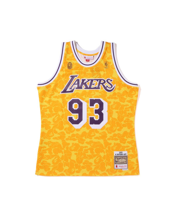 Pánské Tričko Bape X M&N Los Angeles Lakers Jersey Žluté | 28491KMER
