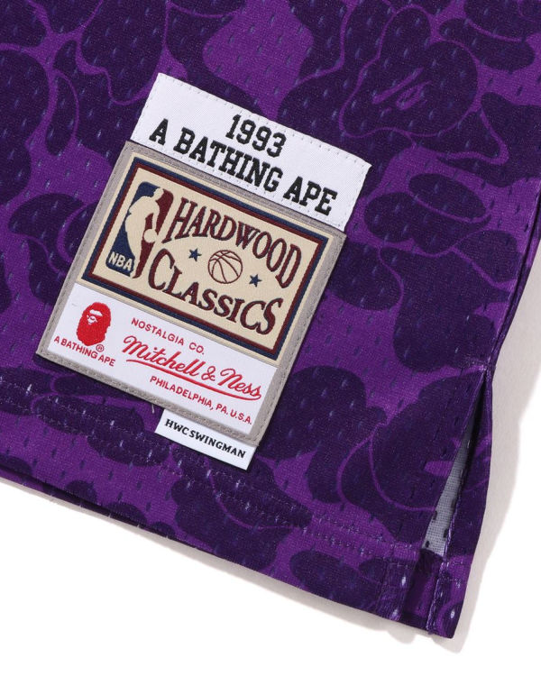 Pánské Tričko Bape X M&N Los Angeles Lakers Jersey Fialové | 61839THIP