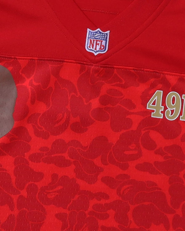 Pánské Tričko Bape X M&N NFL San Francisco 49ers Legacy Jersey Světle Červené | 42876NFDB