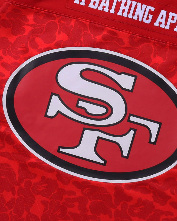 Pánské Tričko Bape X M&N NFL San Francisco 49ers Legacy Jersey Světle Červené | 42876NFDB