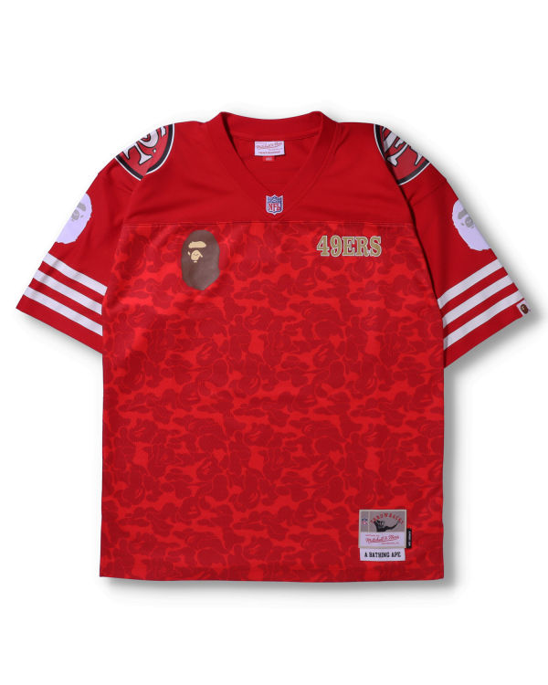 Pánské Tričko Bape X M&N NFL San Francisco 49ers Legacy Jersey Světle Červené | 42876NFDB