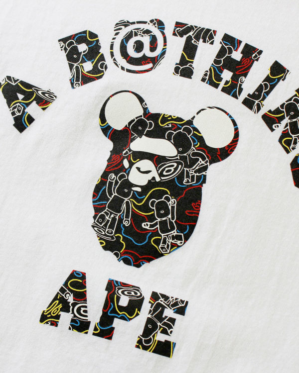 Pánské Tričko Bape X Medicom Toy Camo BE@R College Bílé | 52948KBEX