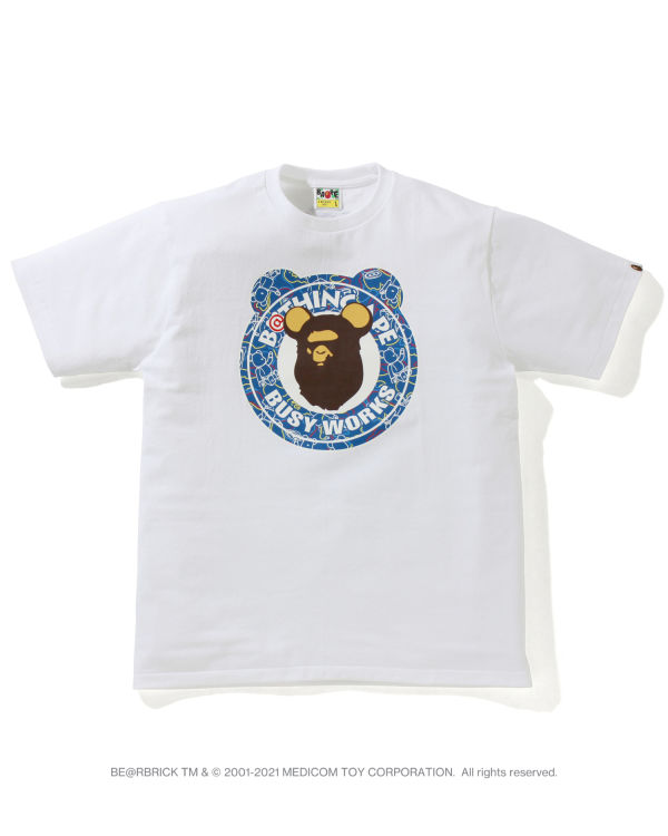 Pánské Tričko Bape X Medicom Toy Camo BE@R Busy Works Bílé | 74539AVUM