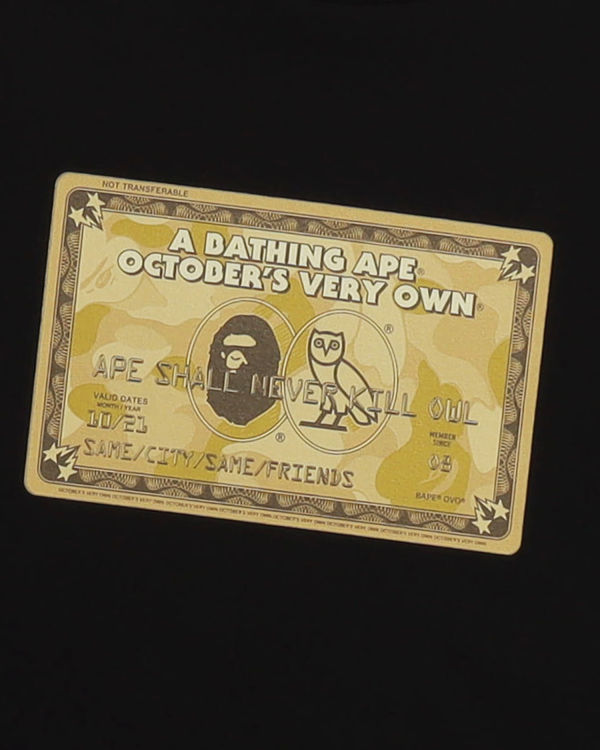 Pánské Tričko Bape X OVO Card Černé | 19047WHNO