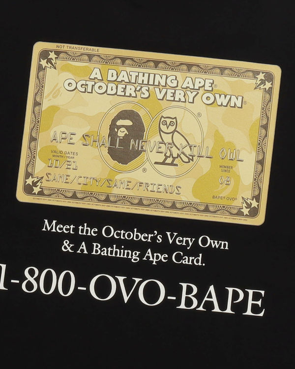 Pánské Tričko Bape X OVO Card Černé | 19047WHNO