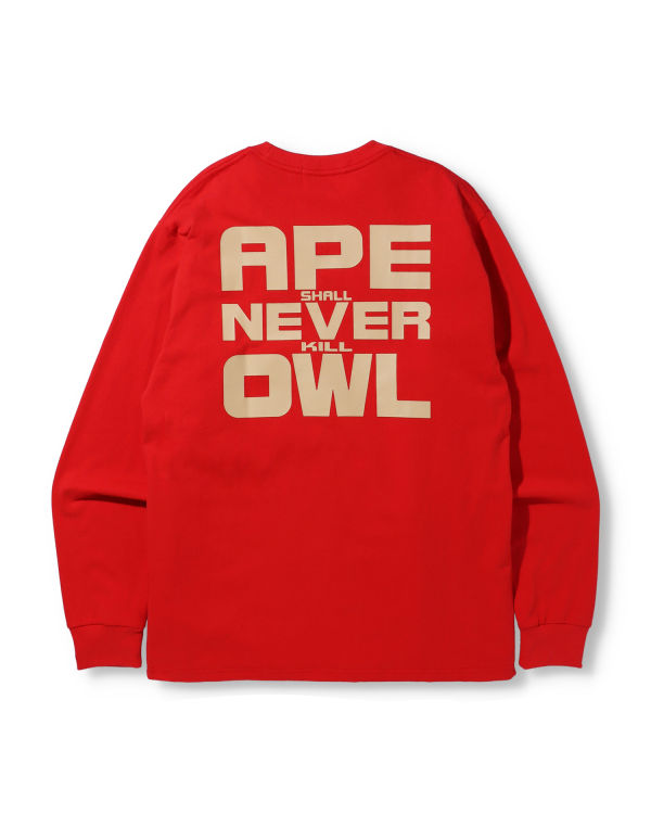Pánské Tričko Bape X OVO Long Sleeve Světle Červené | 40781XNQG